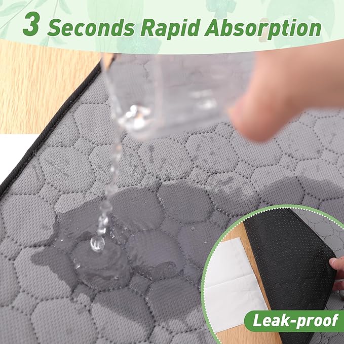 2 Pack Guinea Pig Cage Liners, 14'' X 28'' Washable Guinea Pig Pee Pads, Non Slip Reusable Super Absorbent Guinea Pig Training Mat Bedding Fleece for Small Animals Hamster Rabbit Chinchilla Rat