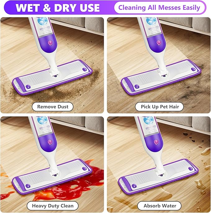 18 Pack Reusable Mop Pads Compatible with Swiffer PowerMop, Wood Floor Pads Microfiber Mop Replacement Refills Machine Washable for All Floor Surfaces