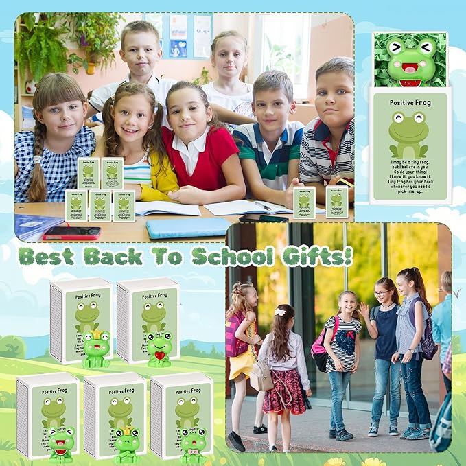 25 Set Employee Appreciation Gifts Bulk Coworkers Thank You Desk Pets Holiday Small Cute Emotional Support Resin Ornaments Card Box for Women Men Adults Office (Frog)