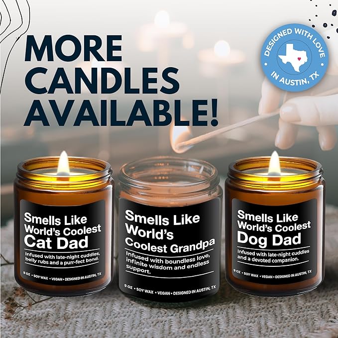 World's Coolest Grandpa Candle, Unique Thoughtful Gifts for Grandpa from Grandson & Granddaughter, Best Gift for Grandfather, Ideal for Father's Day, Birthday, Christmas, Special Occasions, Gift Ready