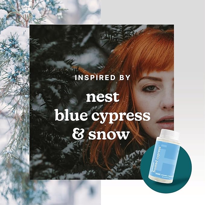 Homedics SereneScent Seasonal Collection Frosted Cypress Home Fragrance Oil, 120 ml, for use with Homedics SereneScent Waterless Diffuser (ARMH-970/973), Clean & Natural