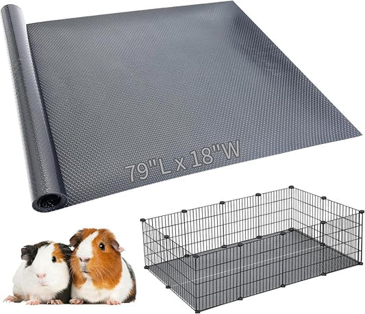 Hamiledyi Guinea Pig Cage Liner Reusable Guinea Pig Bedding Easily Cut to Suit Cage Washable and Anti Slip Guinea Pig Pee Pads for Small Animal Hamster Rat Rabbit Chinchillas (18" x 79" Gray)