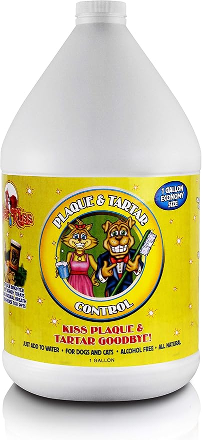 Pet Kiss Plaque and Tartar Water Additive Oral Care for Pets, 1-Gallon