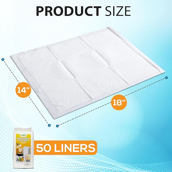 14" X 18" Disposable Bird cage Liners 50 Units, Super Absorbent, Parakeets, Cockatiels, Doves, Canaries, Parrots