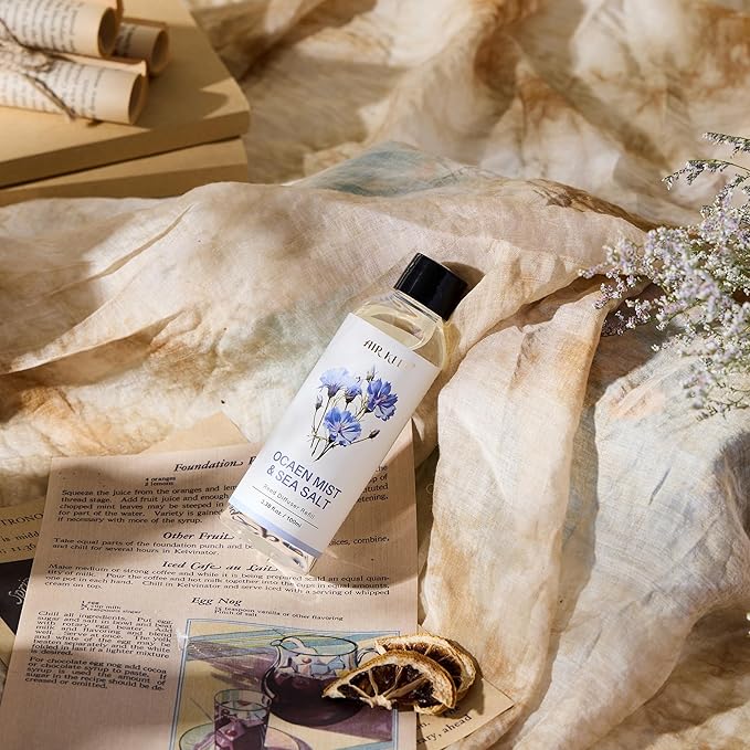 Airkeep Reed Diffuser Oil Refill/Ocean Mist&Sea Salt/3.38 oz(100ml)/2 Pack/Scented Oil Refill for Reed Diffuser Home Fragrance for Bedroom, Bathroom Office Home Decor