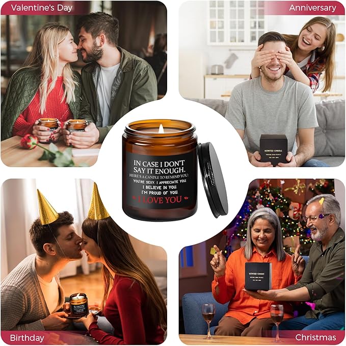 MOASITN Valentines Day, Birthday, Anniversary Candle for Men, Women, Unique & Funny I Love You Couples Candles for Her Him, Boyfriend, Girlfriend, Lavender Scented Candle Candles for Husband Wife