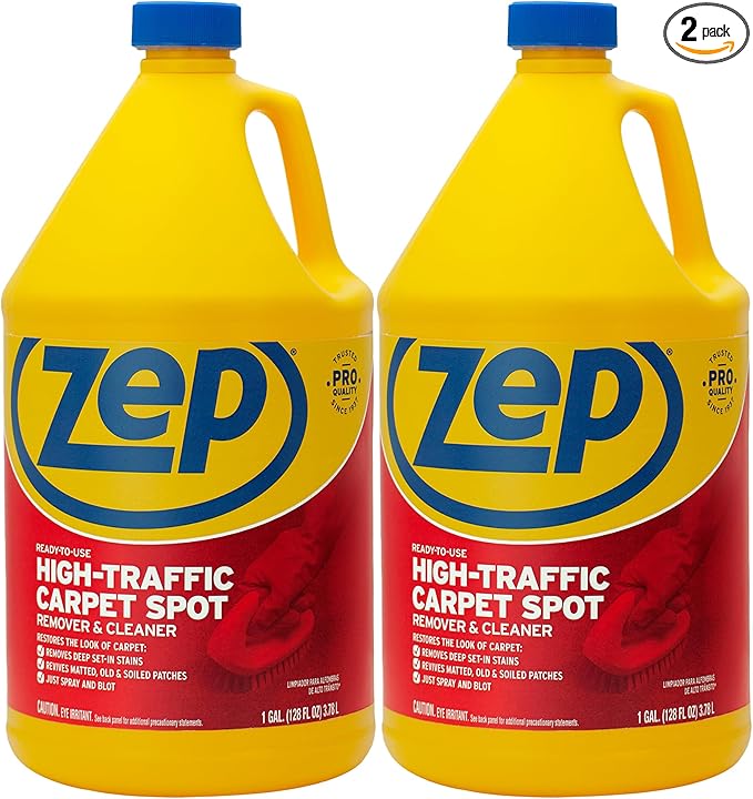 Zep High Traffic Carpet Cleaner - 1 Gallon (Case of 2) ZUHTC128 - Penetrating Formula Removes Deep Stains; Making High-Traffic Areas Look New Again