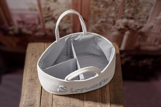 Personalized Baby Diaper Caddy Organizer with Name, Baby Show Gift Basket, Newborn Baby Storage Bags, Stylish Nursery Storage Basket - Gift for Baby Shower (Style 4)