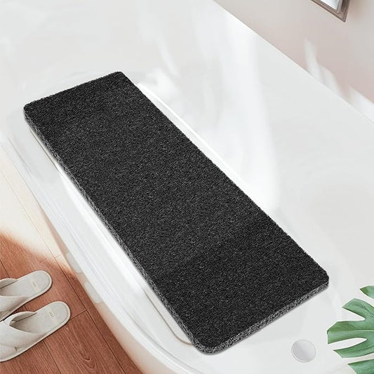 Joyhalo Shower Mats for Showers Anti Slip for Elderly, 47'' x 16'' Non Slip Bath Mat for Inside Shower, Bath Tub Mats for Bathroom Non Slip for Shower, PVC Loofah Bathroom Mats, Black