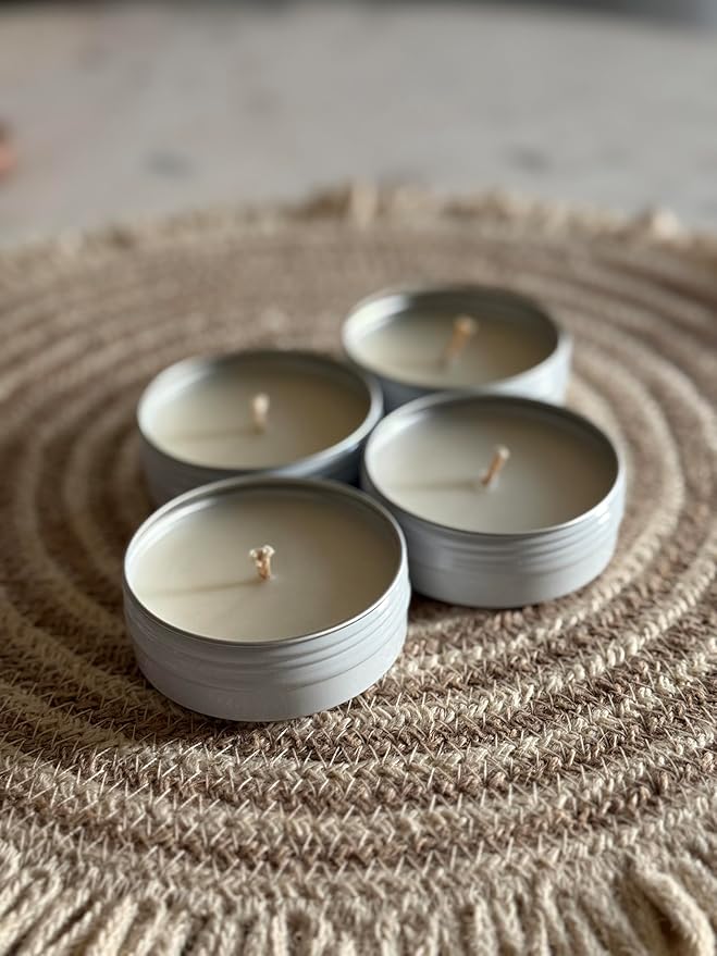 Honeysuckle Jasmine Scented Candle – Fresh Floral Spring Aroma with Lemon, Violet & Wood – Hand-Poured, Coconut-Apricot Wax, Non-Toxic & Cruelty-Free – Made in The USA (Pack of 4, 2 oz. Each)