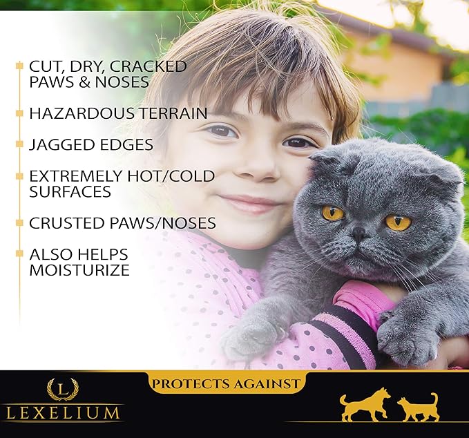 All Natural Paw Balm & Protection Wax for Dogs and Cats | No Toxic Ingredients | Medium Firmness | No Mess | Protects from Heat and Cold | 2 Oz