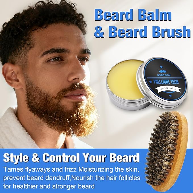 Husband Birthday Gifts,Beard Kit Includes 3 Scented Beard Oil,Vanilla Beard Shampoo & Balm, Brush, Comb,Scissors,Beard Care & Grooming Men Christmas Stocking Stuffers Gifts for Men Him Dad Boyfriend
