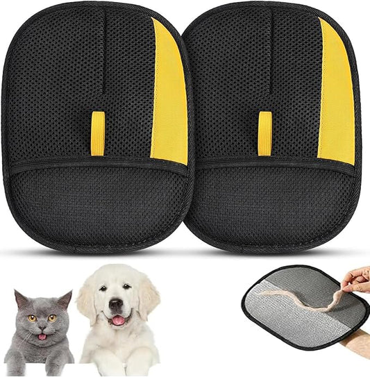 2Pcs Pet Hair Removal Glove for Cats & Dogs, Upgraded Five-Finger Electrostatic Pet Hair Gloves, Reusable Magic Brush Pet Hair Remover Tool for Laundry, Couch, Carpet, Car Seat