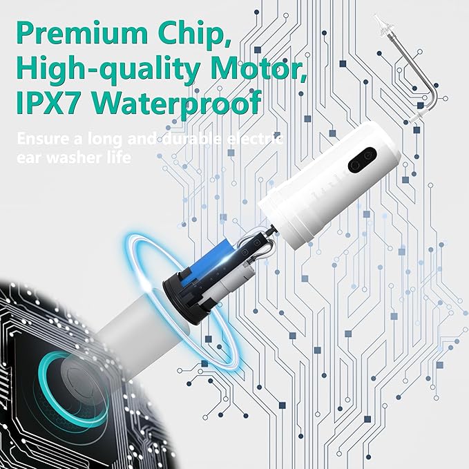 Ear Wax Removal, 2 in 1 Electric Ear Cleaning Kit with 4 Pressure Modes, Portable Water Powered Ear Cleaner with Basin and Nasal Nozzles, Ear Irrigation Flushing System for Adults and Kids, White