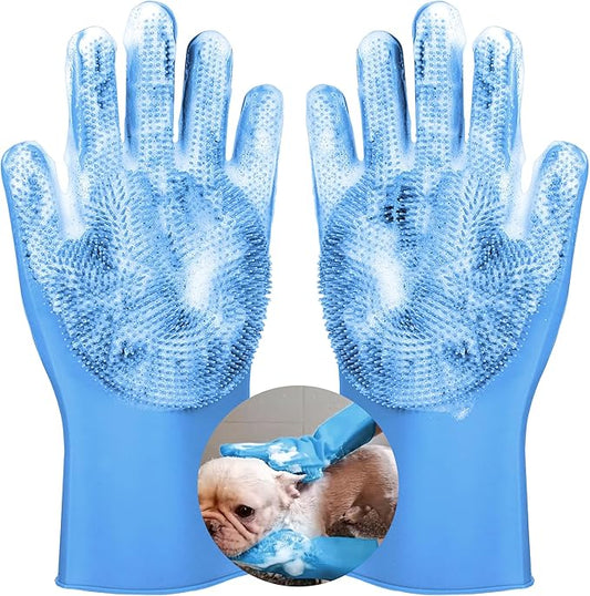 Pet grooming gloves,Dog washing gloves with High-Density Teeth with Five Finger Design to bathing and Massage for Dog