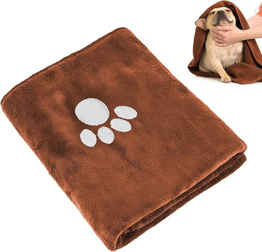 Dog Towels for Drying Dogs Large, Absorbent Microfiber Dogs Bath Towel, 40 x 24 Inch Soft Pet Grooming Towel, Dog Shower & Bath Supplies(Brown)