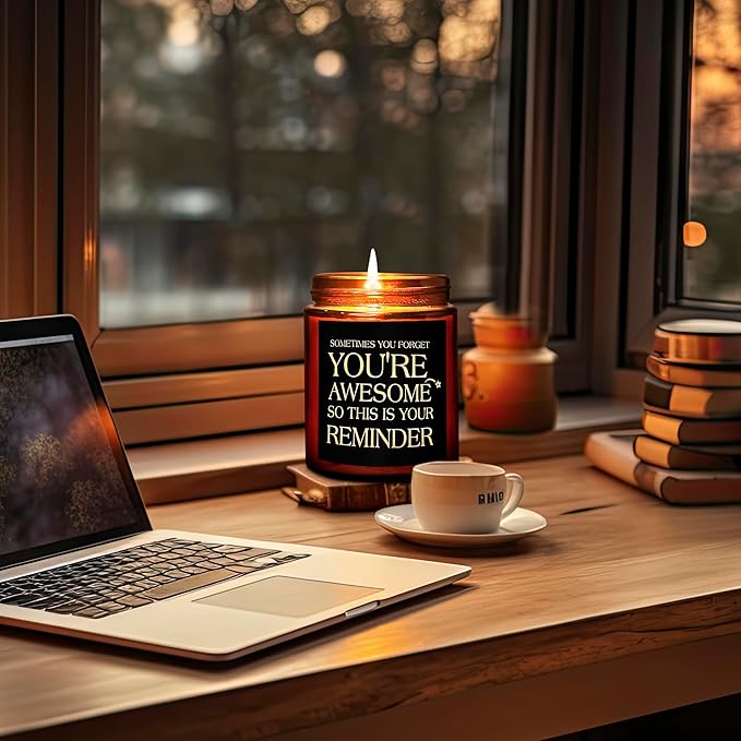 You're The Best Gifts for Women, Men - Birthday, Thank You, Christmas, Appreciation Gift for Coworker, Best Friend, Bestie, BFF, Sister, Mom - Lavender Vanilla Soy Wax Fall Candle for Home