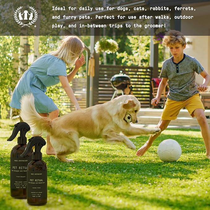 Muse Apothecary Pet Ritual Pet Cologne Spray for Dogs - Dog Perfume Spray Long Lasting After Bath - Pet Perfume for Dogs - Essential Oils Infused - 8oz, Lavender Fields