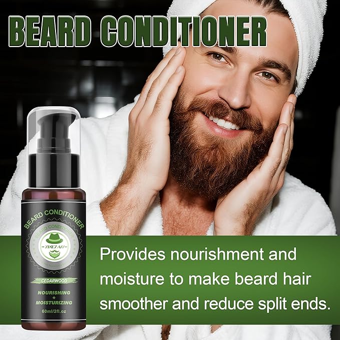 XIKEZAN Beard Kit for Men Care & Grooming Sets with Beard Oils, Conditioner, Balm, Wash, Brush, Comb, Scissors, Anniversary Valentines Fathers Gifts for Dad Men,Stocking Stuffers for Him