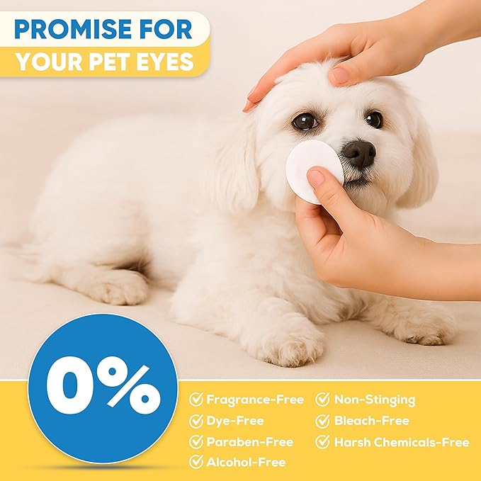 Dog and Cat Eye Wipes - 240ct/2pack Dog Tear Stain Remover Eye Wipes - with Chamomile & Witch Hazel - 3.15" Presoaked & Textured Pet Wipes for Eyes