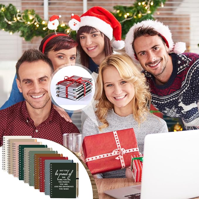 Honoson 10 Sets/20 Pcs Medical Assistant Employee Appreciation Gifts May You Be Proud The Work Notebook with Ballpoint Pen Inspirational Journals Bulk Thank You Gifts for Team Coworker (Bright Color)