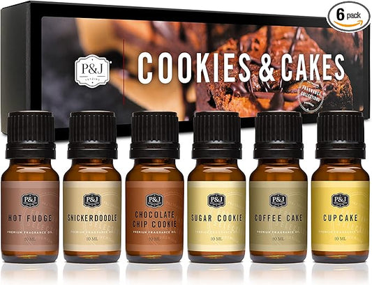 P&J Trading Fragrance Oil Cookies & Cakes Set | Candle Scents for Candle Making, Freshie Scent, Soap Making Supplies, Diffuser Oil Scents
