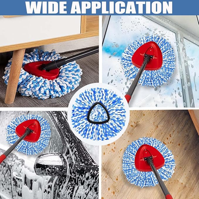 4-Pack Spin Mop Replacement Head for O-Ceda RinseClean Spin Mop Refill 2-Tank System Microfiber Deep Cleaning Machine Washable and Easy-to-Replace