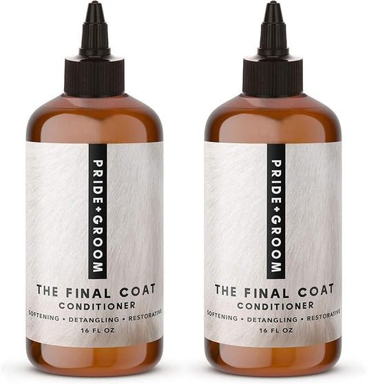 Pride and Groom The Final Coat | Grooming Conditioner That Extends The Life of a Groom | Tearless All Natural Ingredients That Untangle, Nourish, and Add Shine for All Dogs – 16oz (Pack of 2)