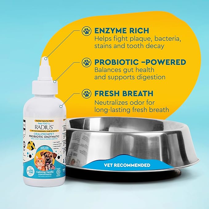 RADIUS OralPro+ Pet Probiotic Dental Water Additive (Enzymatic), Concentrate, 4 OZ