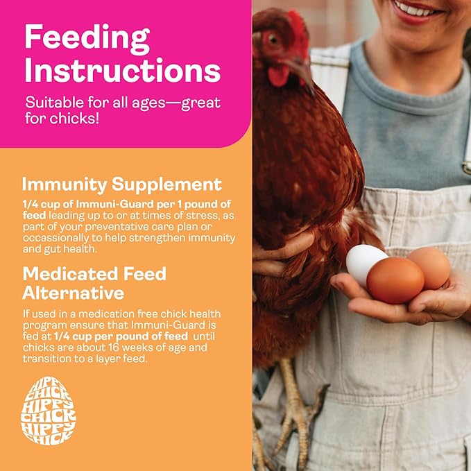 Immuni-Guard 1.5 lb - Chicken Preventative Care & Stress Guard- Chick & Adult Bird Health- Essential Oils Oregano & Garlic- Poultry Feed Supplement; Probiotics & Prebiotics (1.5 LB)