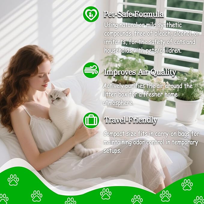 xcivi 16 Pack Universal Odor Remover for Automatic Self-Cleaning Litter Box, Deodorizer Design for Self Cleaning Cat Litter Box Automatic, Litter Deodorizer, Pet Odor Eliminator, Odor Deodorant ﻿