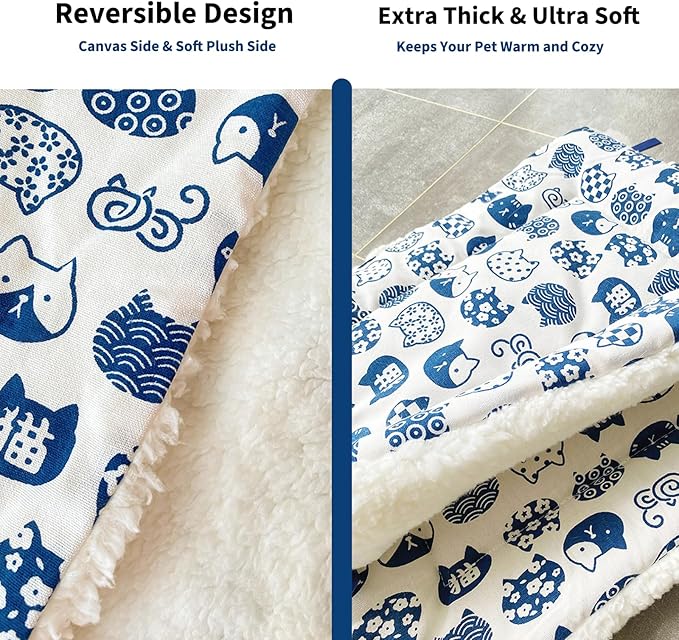 2-Pack Reversible Cat Hammock for Cage - Adjustable Soft Hanging Pet Bed for Cats, Ferrets, Puppies, Rabbits & Small Animals