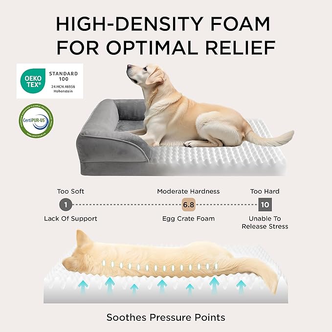 Bedsure XXL Orthopedic Dog Bed for Extra Large Dogs - Washable Giant Dog Cat Bed Waterproof, Comfort Dogs Couch Sofa with Washable Removable Cover, Pet Bed with Nonskid Bottom, Ember Clay, 52"