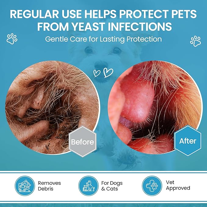 Replenish Otic Ear Cleaning Solution for Dogs – Antiseptic Ear Cleaner for Dogs & Cats – Advanced Ear Flush for Yeast Treatment and Odor Control – 8 oz