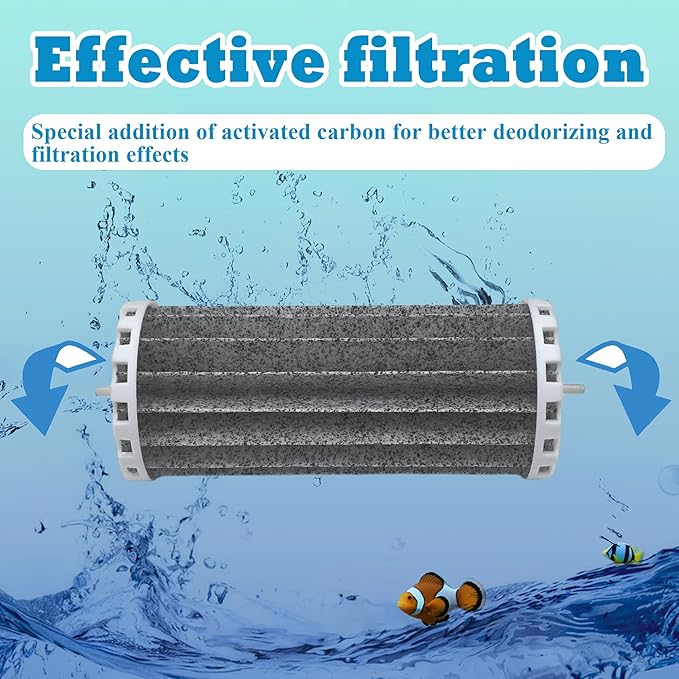Newke 2 Pack Upgraded PRBW2350B Activated Carbon Bio Wheel Aquarium Tank Filters Replacement Parts for Marineland 200B 350B Assembly Filter Parts, Perfect refills for Penguin 200B 350B Assembly Filter