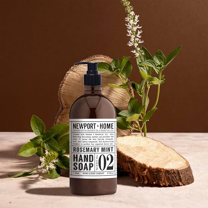 Newport Home Hand Soap, Wild Lavender and Rosemary Mint, 21.5 fl oz, Set of 4, Home and Body Co