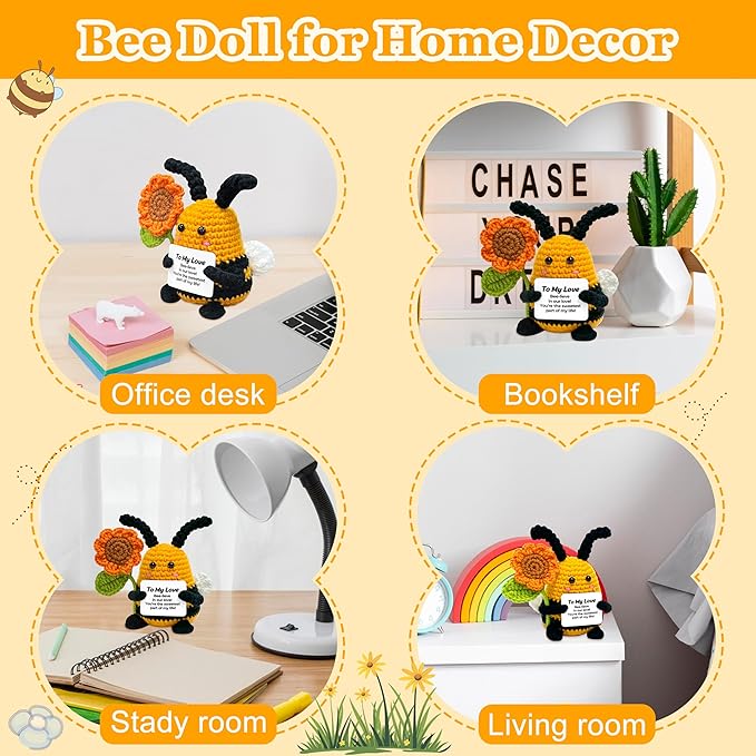 Funny Christmas Valentines Gifts for Her Him - to My Love Birthday Thanksgiving for Wife Husband Girlfriend Boyfriend Couples, Emotional Crochet Bee Decor Christmas Stocking Stuffers