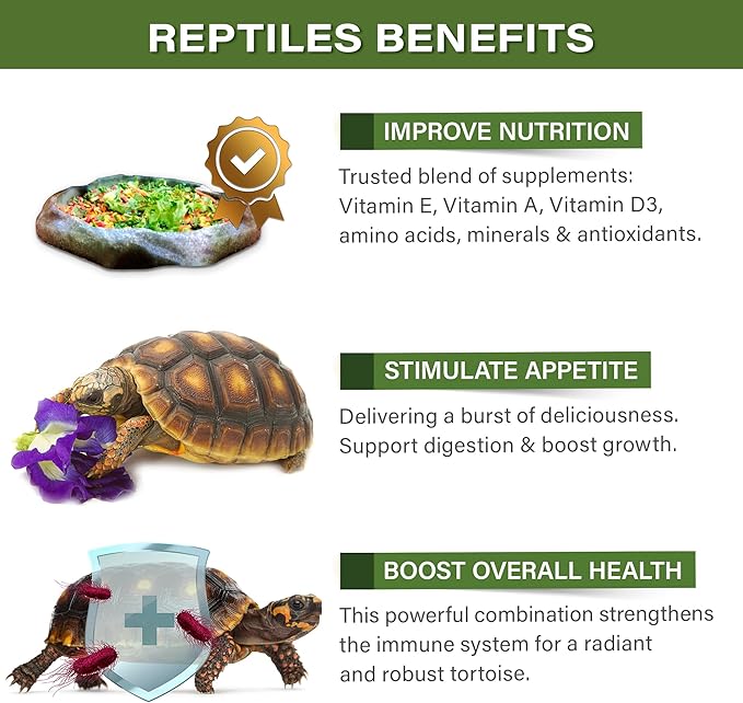 2oz Forest Tortoise Food Supplement, Flower Salad Mix Topper. Supercharge Juveniles & Adults Appetite, Health & Immune System. Complete Diet, Rich with Vitamins, Made in The USA. Enjoy!