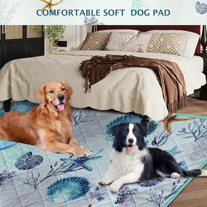 IEUUMLER Washable Pee Pads for Dogs, 1 Pack Reusable Waterproof Puppy Pads, Non-Slip Super Absorbent Dog Training Pad for Playpen Crate Bed EU012