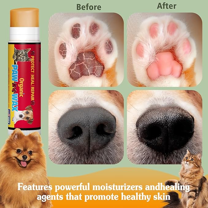 10 Pack Dog Paw Balm for Dogs & Cats,Natural Safe Dog Paw Pad Balm Paw Protector-Moisturizer & Soother for Dry Cracked Paws & Noses | Snout Soother for Dogs(0.18 oz)