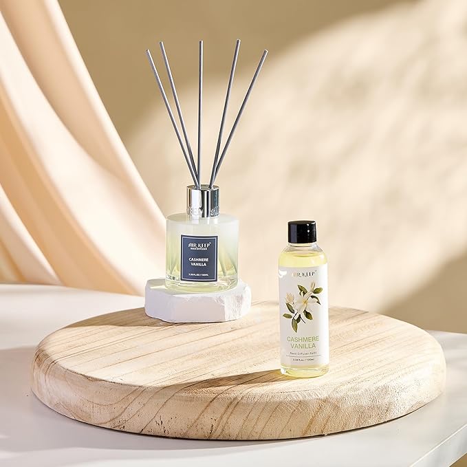 Airkeep Reed Diffuser Oil Refill/Cashmere Vanilla/3.38 oz(100ml)/2 Pack/Scented Oil Refill for Reed Diffuser Home Fragrance for Bedroom, Bathroom Office Home Decor
