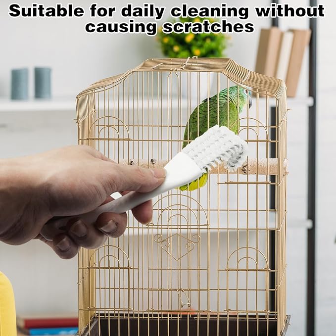 4pcs Birdcage Long-Handled Shovel Cleaner, Bird Cage Tool Accessories Supplies, for Better Cleaning of Bird Droppings from Pet Cages Parrot Cages Bird Perches