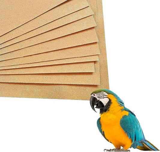 20 Pack Gravel Paper for Bird Cage, 17 x 11 inch Bird Cage Gravel Liner, Parrot Grinding Sandpaper, Easy Clean Pet Sandpaper, Calcium Paper with Sea Sand for Parakeets Cockatiels Conures Lovebirds