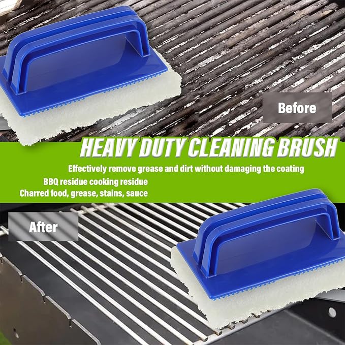 5 Pack Electric Cleaning Brush Pad Kitchen Bathroom Household Cleaning Pad Swimming Pool Wall Cleaning Brush Heavy Duty Griddle Scrubber Scouring Pad and 1 Pack Handle kit(White)