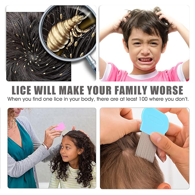 Lice Comb Flea Comb For Cats Dog Comb Pet Comb Set Metal Fine Tooth Comb Remove Tear Marks Float Hair Dandruff (A)