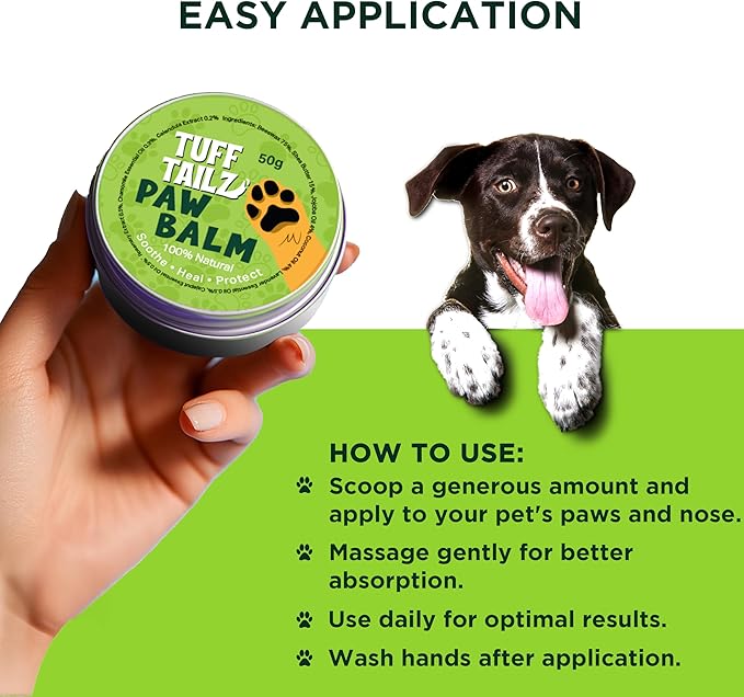 Dog Paw Balm - Heals, Repairs & Restores Dry, Cracked & Damaged Paws - Moisturizes & Soothes Irritated Paws & Noses - 100% Natural Moisturizer & Paw Protectors for Dogs & Cats- 1.70 Oz