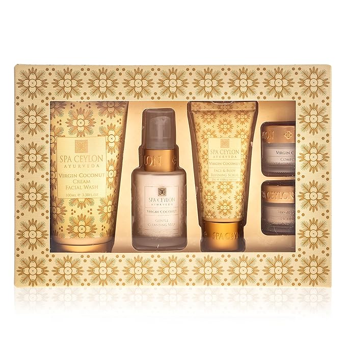 Spa Ceylon Virgin Coconut Skin Care Essentials Set | 100% virgin coconut | Face care | Gift set | all types skin | Seasonal Gifting