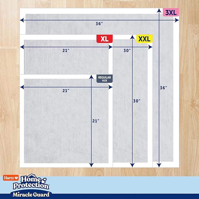 New! Hartz Home Protection Miracle Guard Dog Pads, Regular Size 25 Count, 3X Absorbency & 3X Longer use, Won't Leak and Odor Eliminating