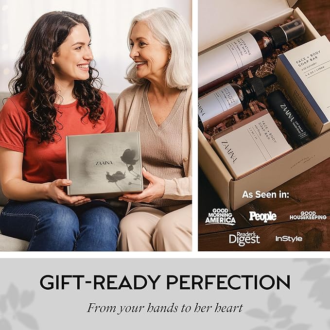 ZAAINA Birthday Gift Set for Women - Bath Gift Basket Set, Body Care Set for Her, Relaxing Spa Kit, Spa Package, Self Care Kit for Women, Pampering Home Spa Kit (DELUXE Spa Set)