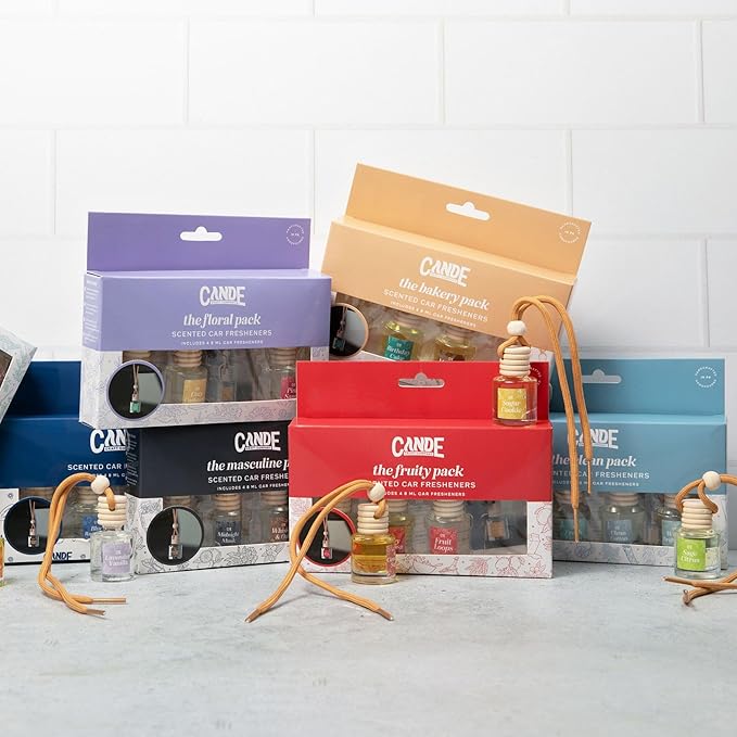 CE Craft Hanging Car Air Freshener – Fragrance Oil Diffuser with Essential Oils – Long-Lasting Aromatherapy Scents for Automobiles – 4 Pack, Clean